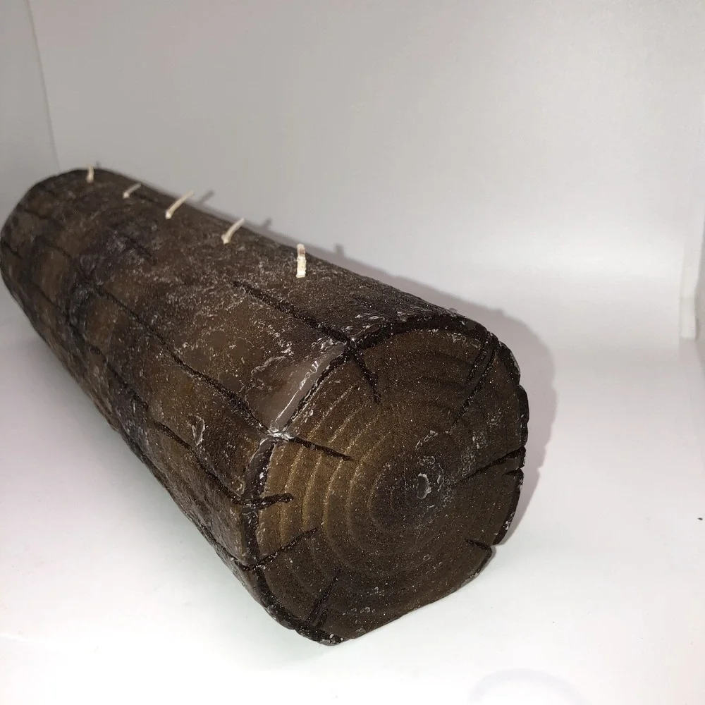 PartyLite ? Yule Log Candle 5 Wick New Unused 3.75